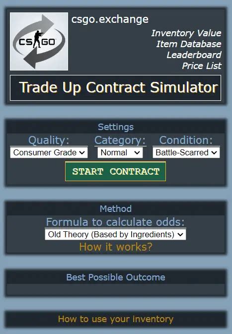 cs trade up contract|Trade Up Calculator .